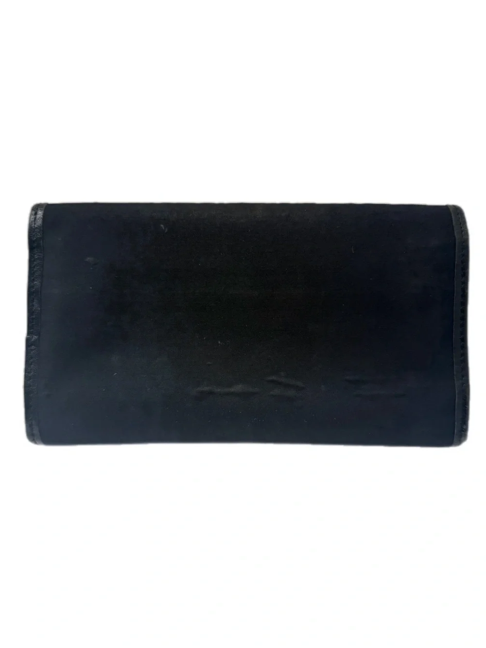 Vintage 1990s Moschino Redwall Italy Black Nylon Leather Continental Wallet